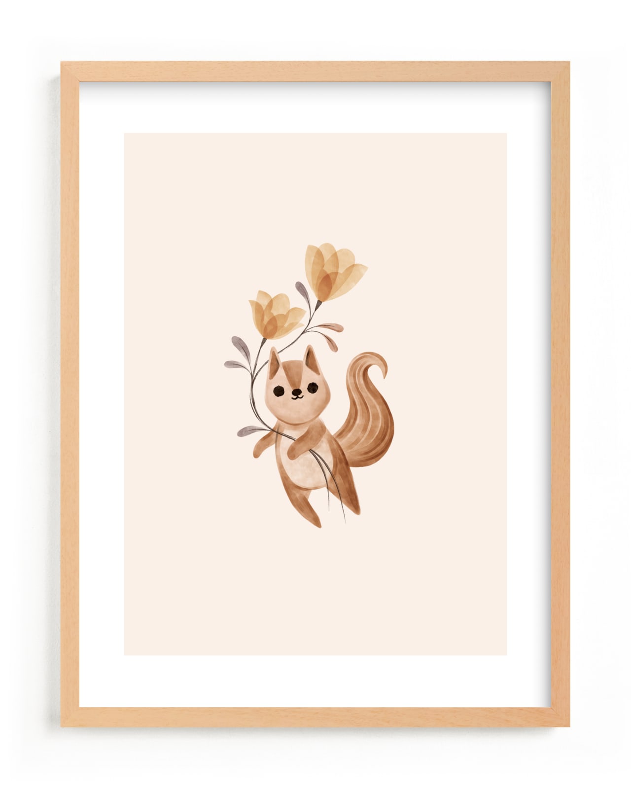 "squirrel with flowers" - Limited Edition Art Print by Vivian Yiwing in beautiful frame options and a variety of sizes.