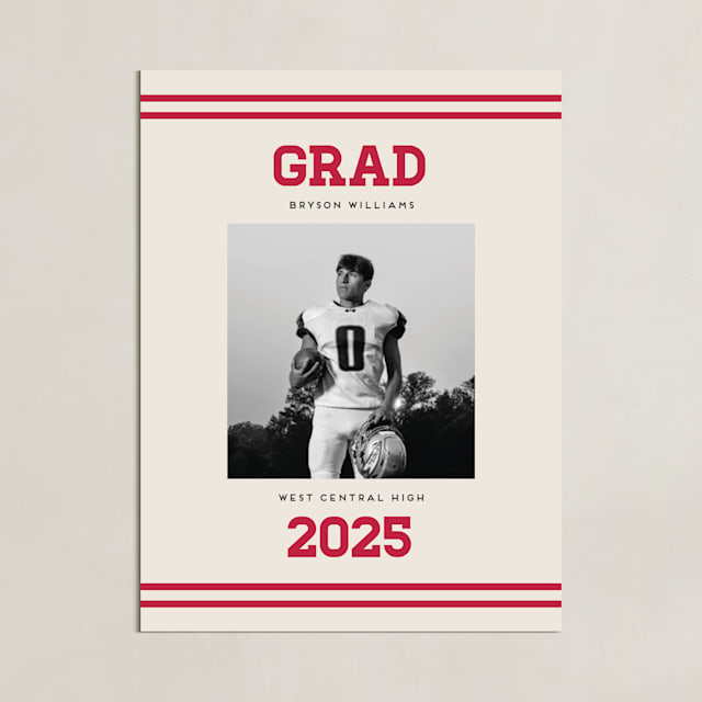 "Team Grad: Portrait Framed Photo" - Framed Photo in Cherry by Louise Kay - Unframed