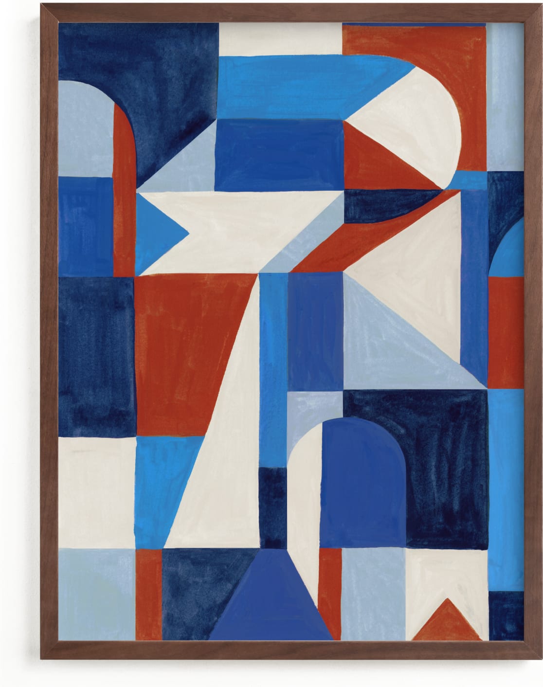 This is a blue, beige, red art by Pati Cascino called Alf.