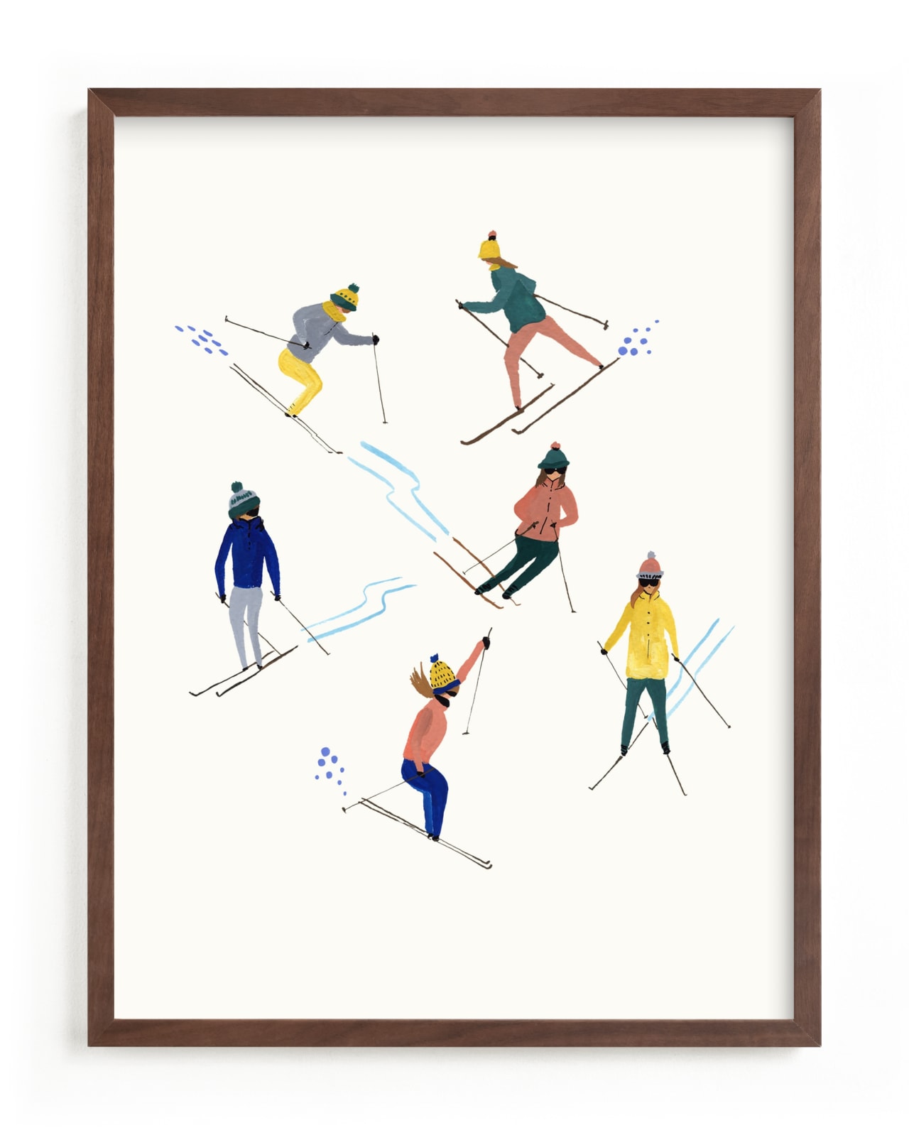 "Ski people" - Limited Edition Art Print by Anee Shah in beautiful frame options and a variety of sizes.
