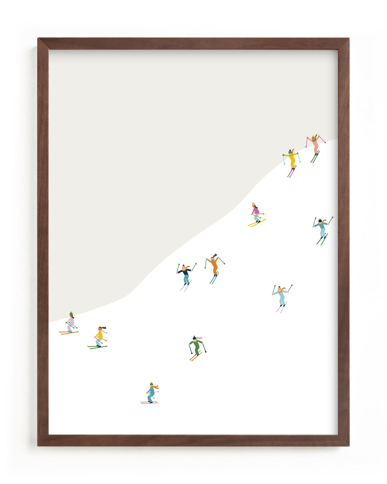 Happy Skiers Children’s Art Print