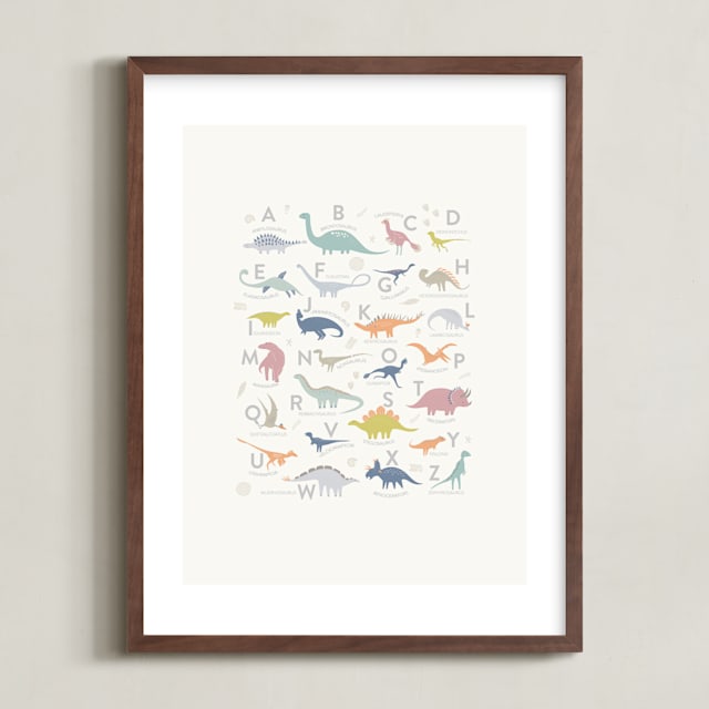 "Alphabet Dinos" by Teju Reval in beautiful frame options and a variety of sizes.