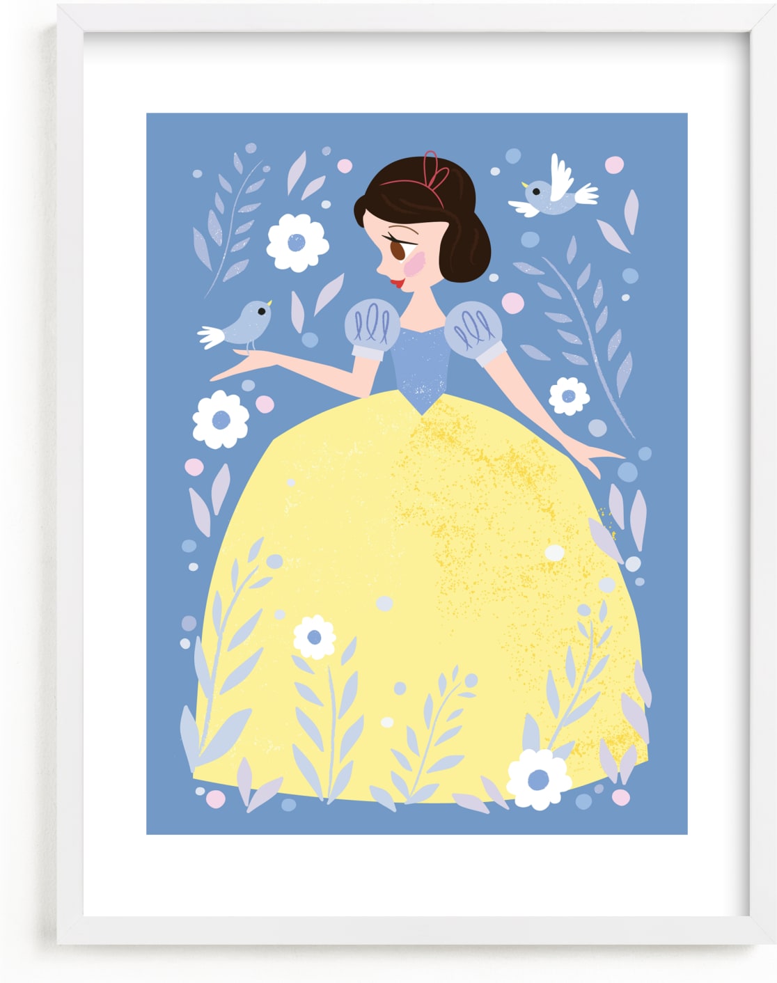 This is a blue disney art by Angela Thompson called Disney Enchanted Snow White.