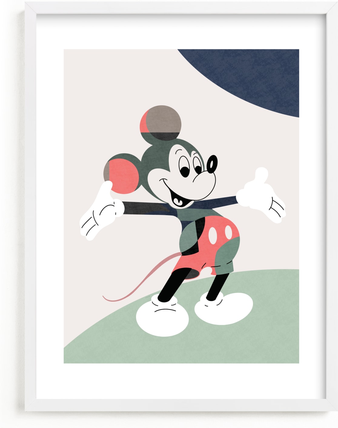 This is a blue disney art by Maja Cunningham called The One and Only Disney Mickey Mouse.