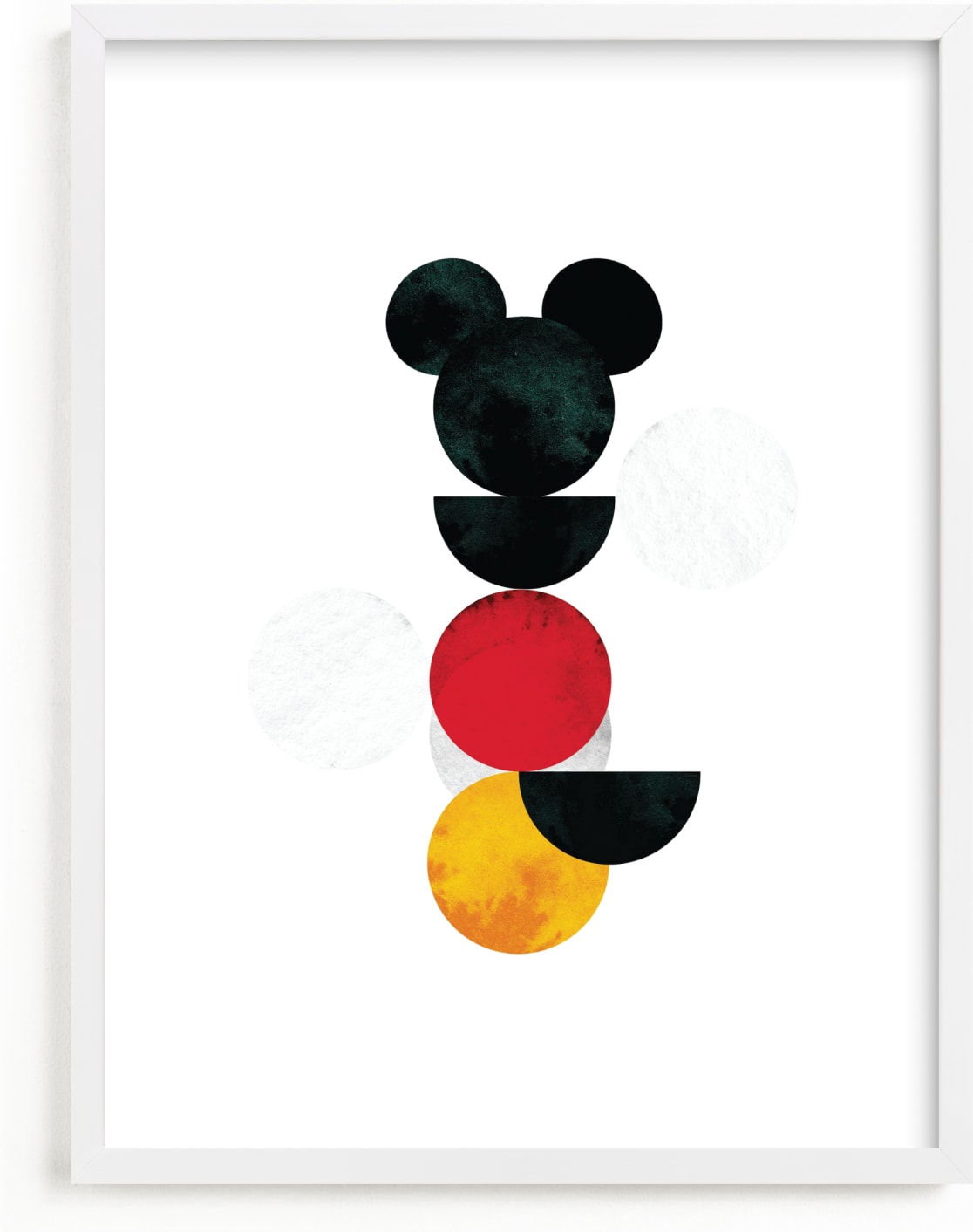 This is a yellow, black, red disney art by Anna Joseph called Minimalist.