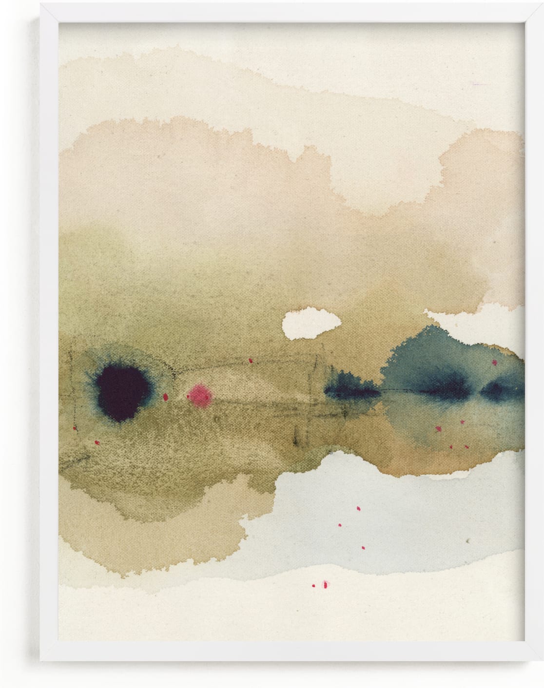 This is a brown art by Shina Choi called Viridian Misty Lake I.