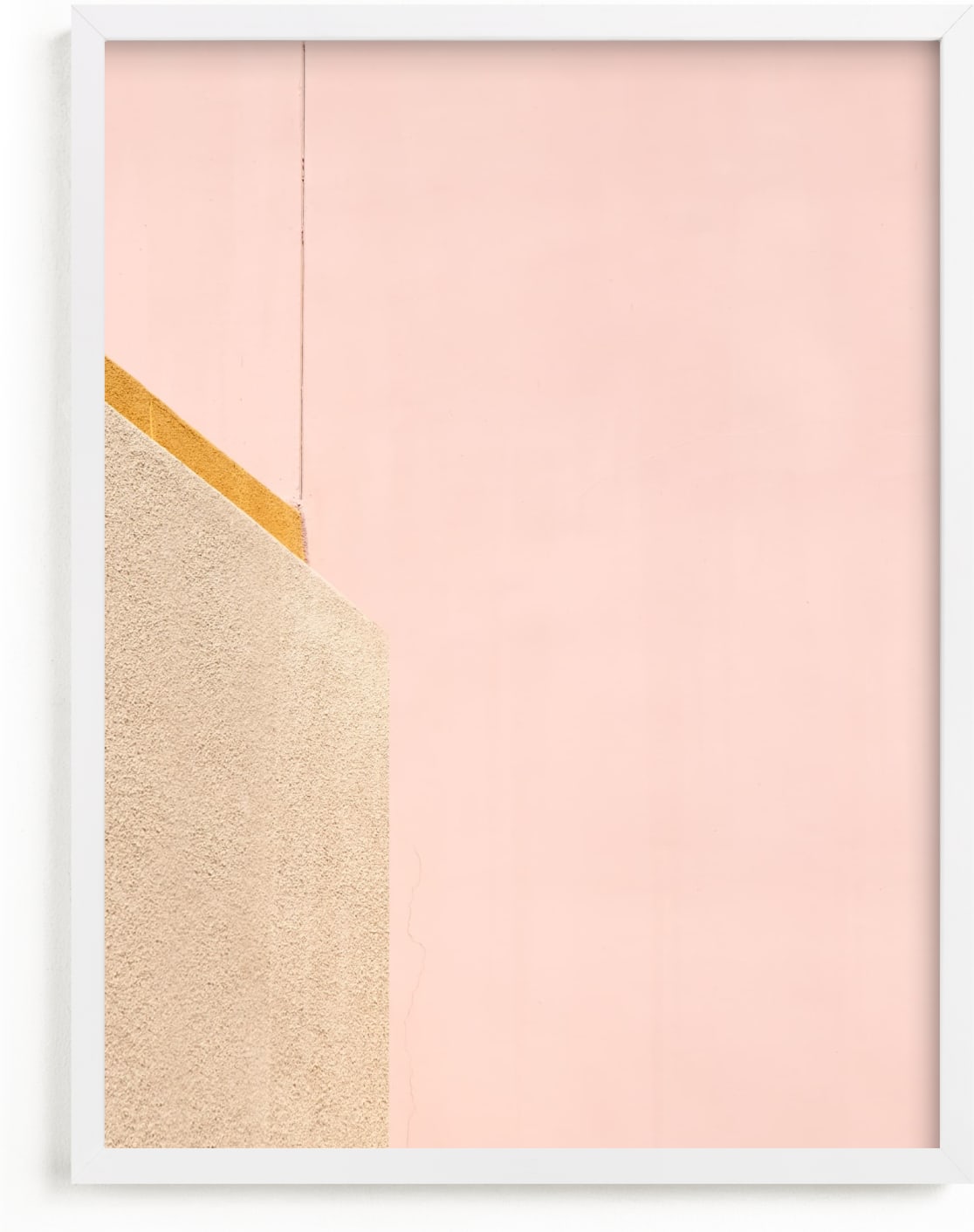 This is a pink art by Lisa Sundin called A Balanced Arch II.