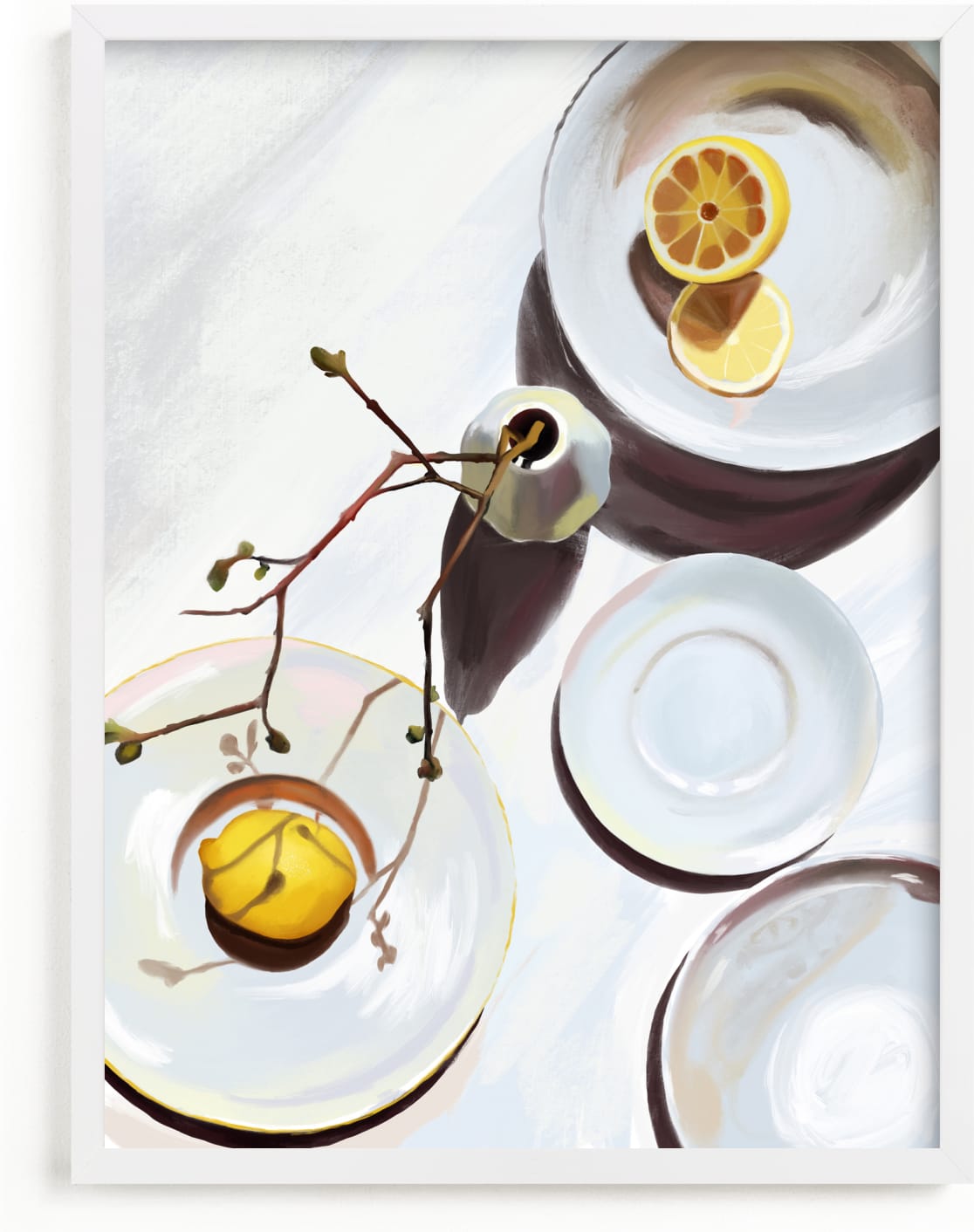 This is a white art by Kinga Subject called Flatlay Lemon Study.