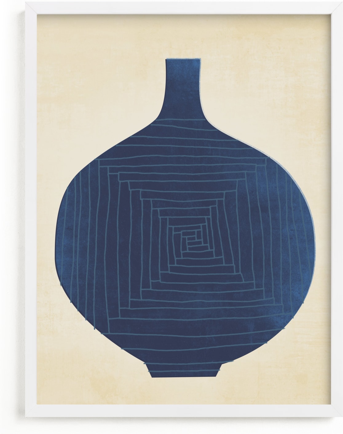 This is a blue art by Tiny Type Studios called Vase Study in Blue.