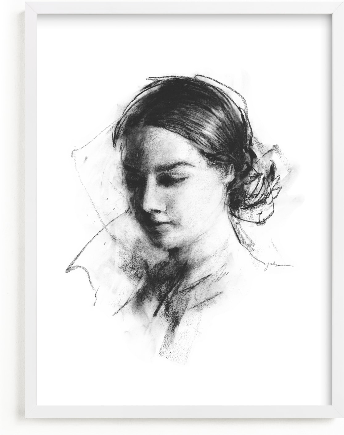 This is a black and white art by Jess Blazejewski called Rebecca.