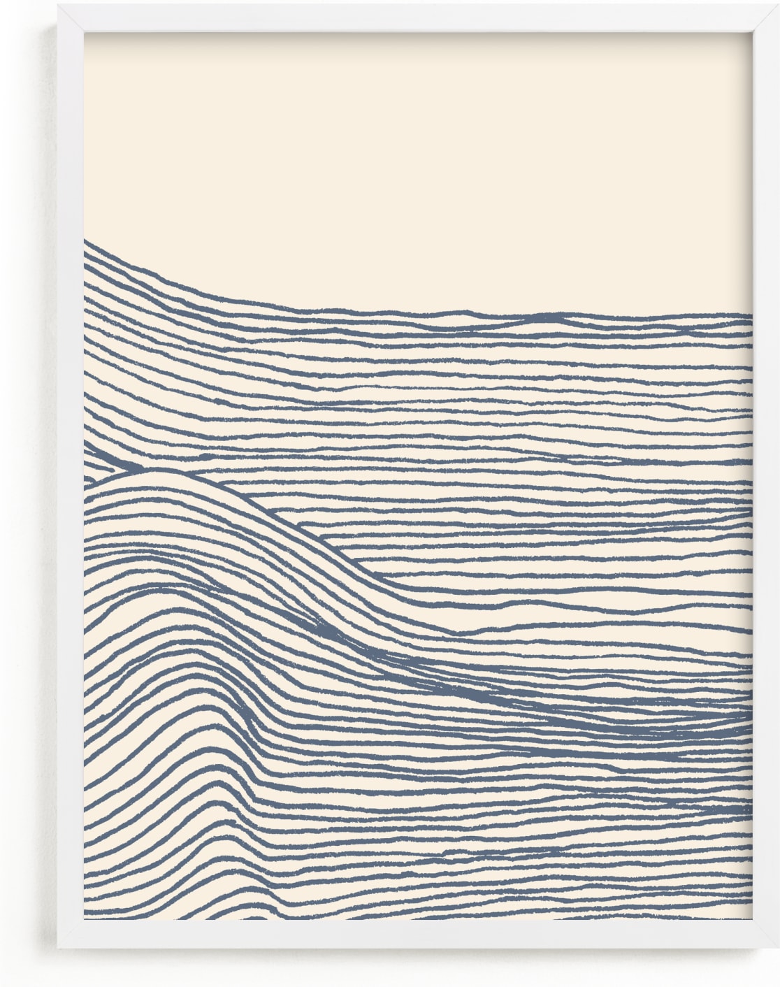 This is a blue art by Jayne Alfieri called Rolling Waves II.