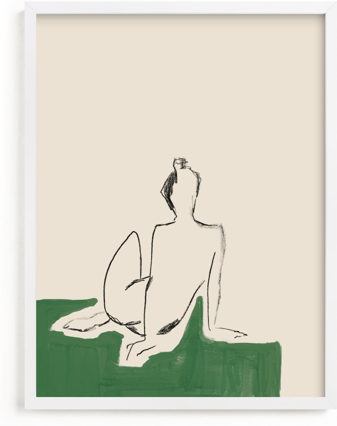 This is a ivory art by Annie Clark called Figure on Green.