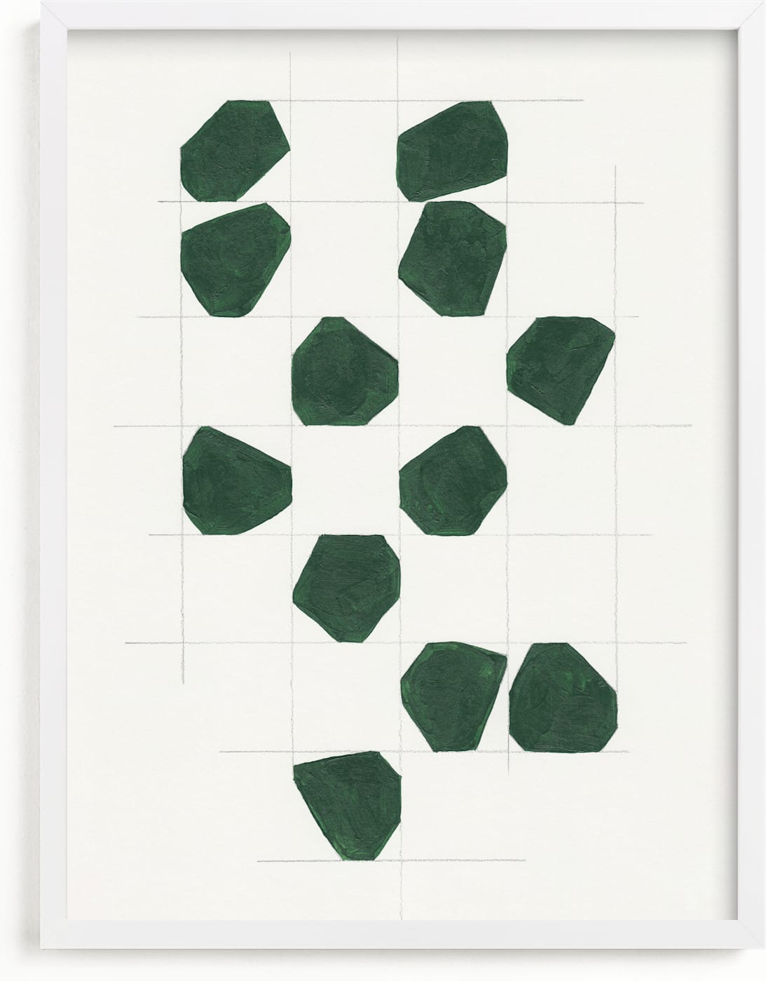 This is a white, grey, green art by Alisa Galitsyna called Within the Lines.