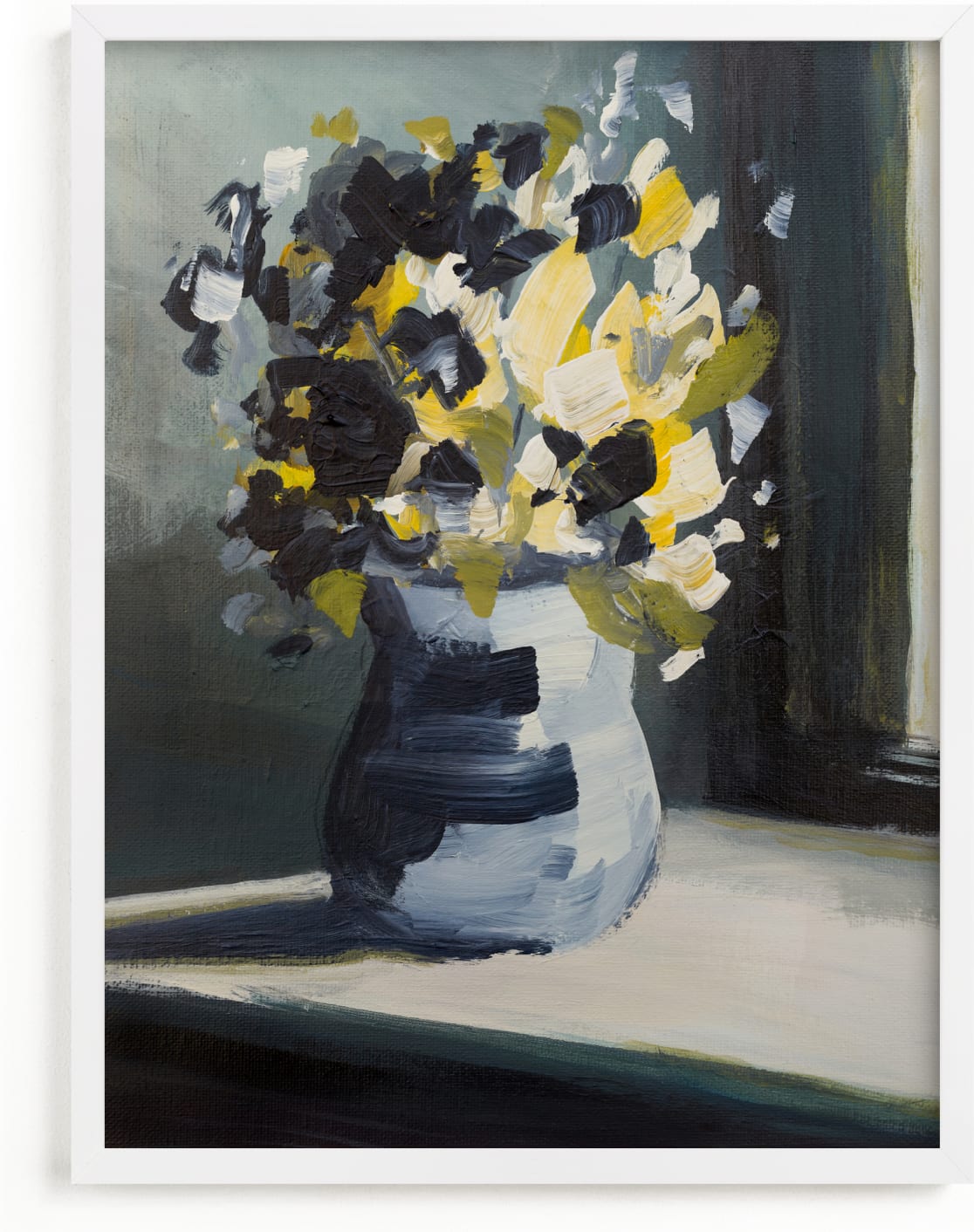 This is a yellow art by Jen Florentine called A Floral Mood.