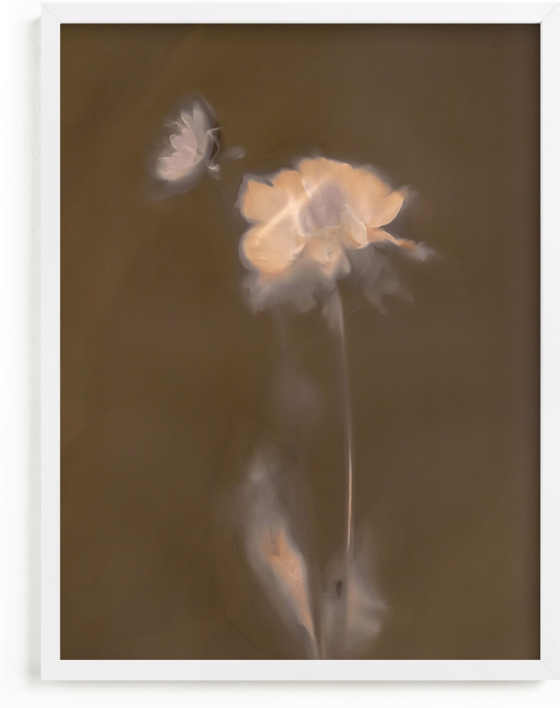This is a brown art by Sarah Hart Morgan called Single Dahlia Flower.