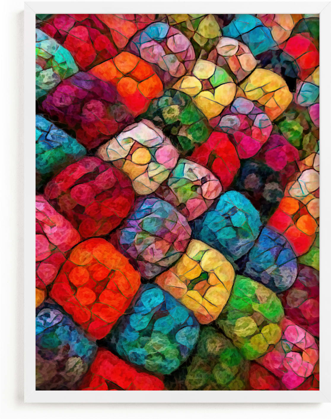 This is a colorful art by A MAZ Design called Abstract Felted Wool I.