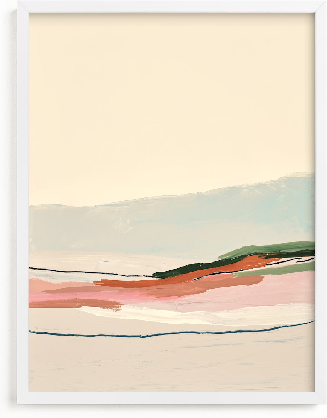 This is a ivory, colorful, white art by Caryn Owen called Marine Layer.