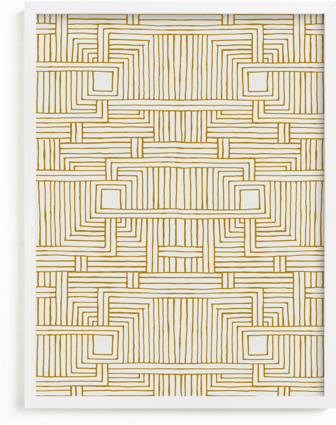 This is a yellow art by Katie Zimpel called Weaving Doodle.