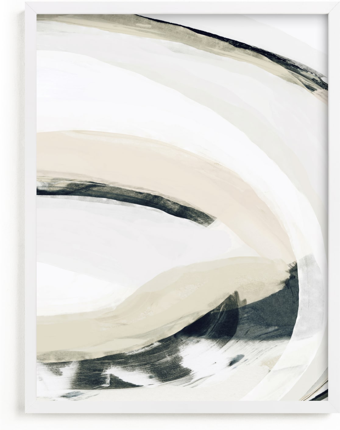 This is a white, grey, beige art by Melanie Severin called To Wander II.