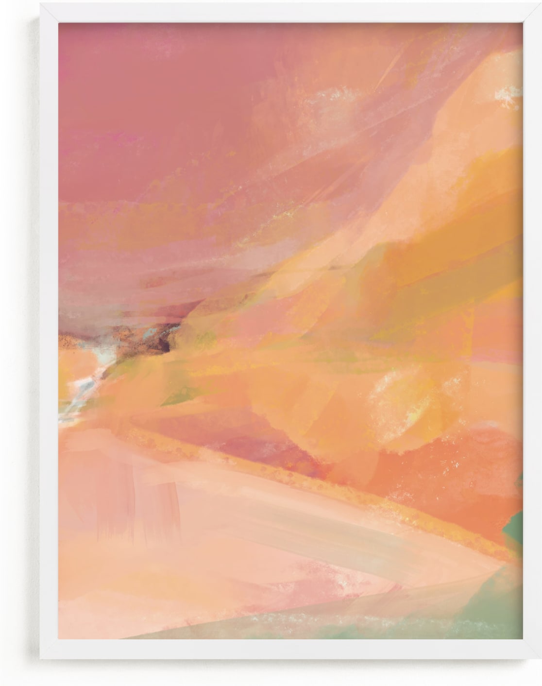 This is a beige, orange, rosegold art by Eric Ransom called Crevice II.