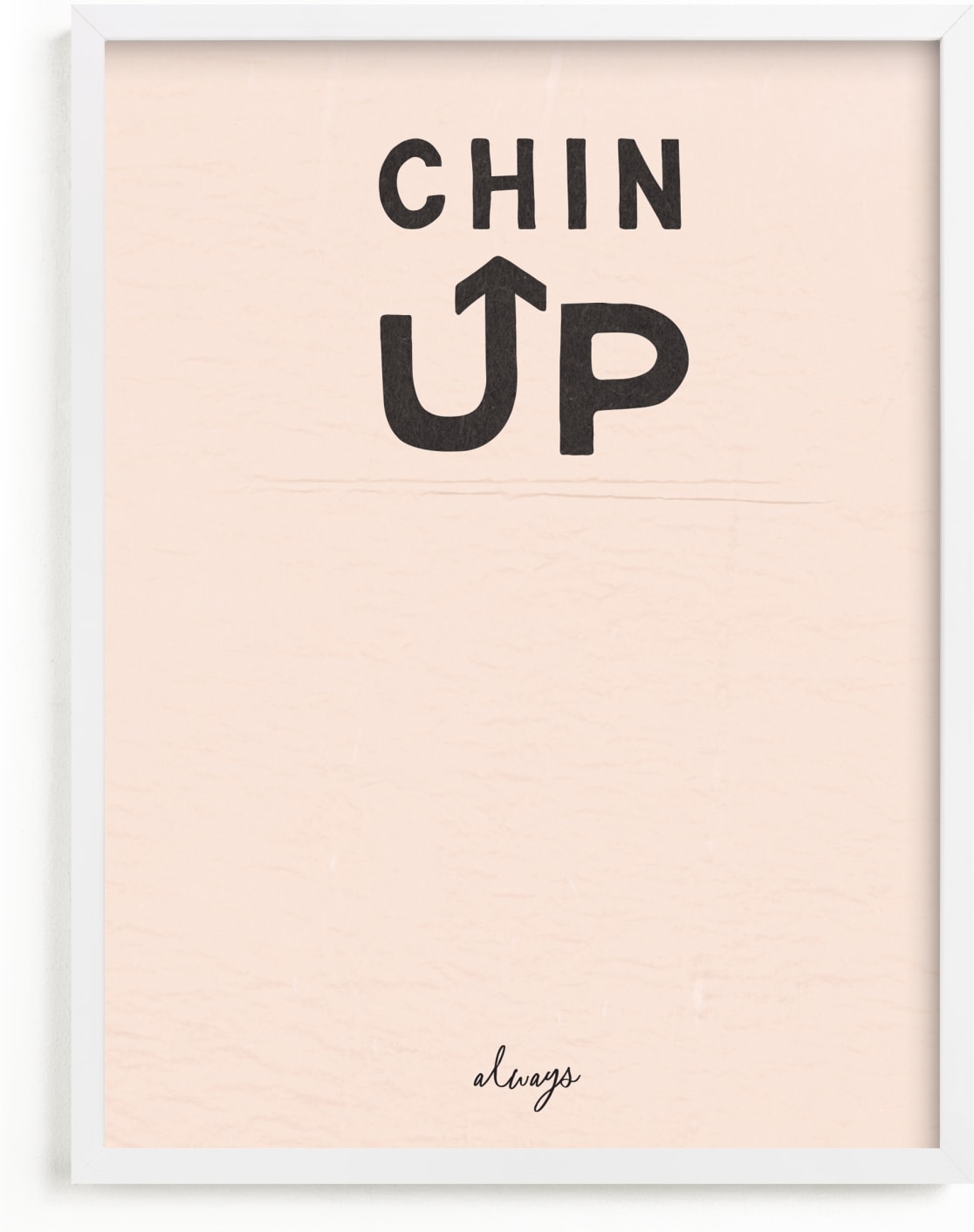 This is a pink, black, beige art by Carrie ONeal called Chin Up.