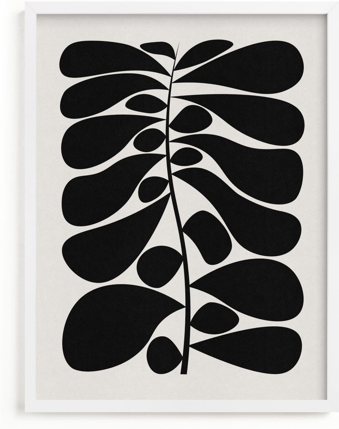 This is a ivory, black and white, beige art by Alisa Galitsyna called Black Plant I.