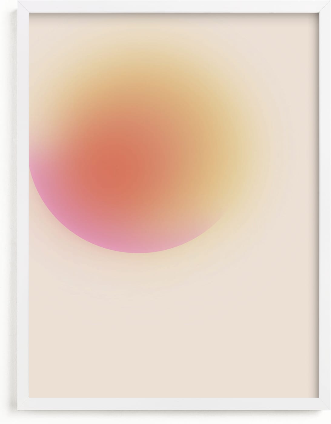 This is a yellow, pink, orange art by Maja Cunningham called new dawn.