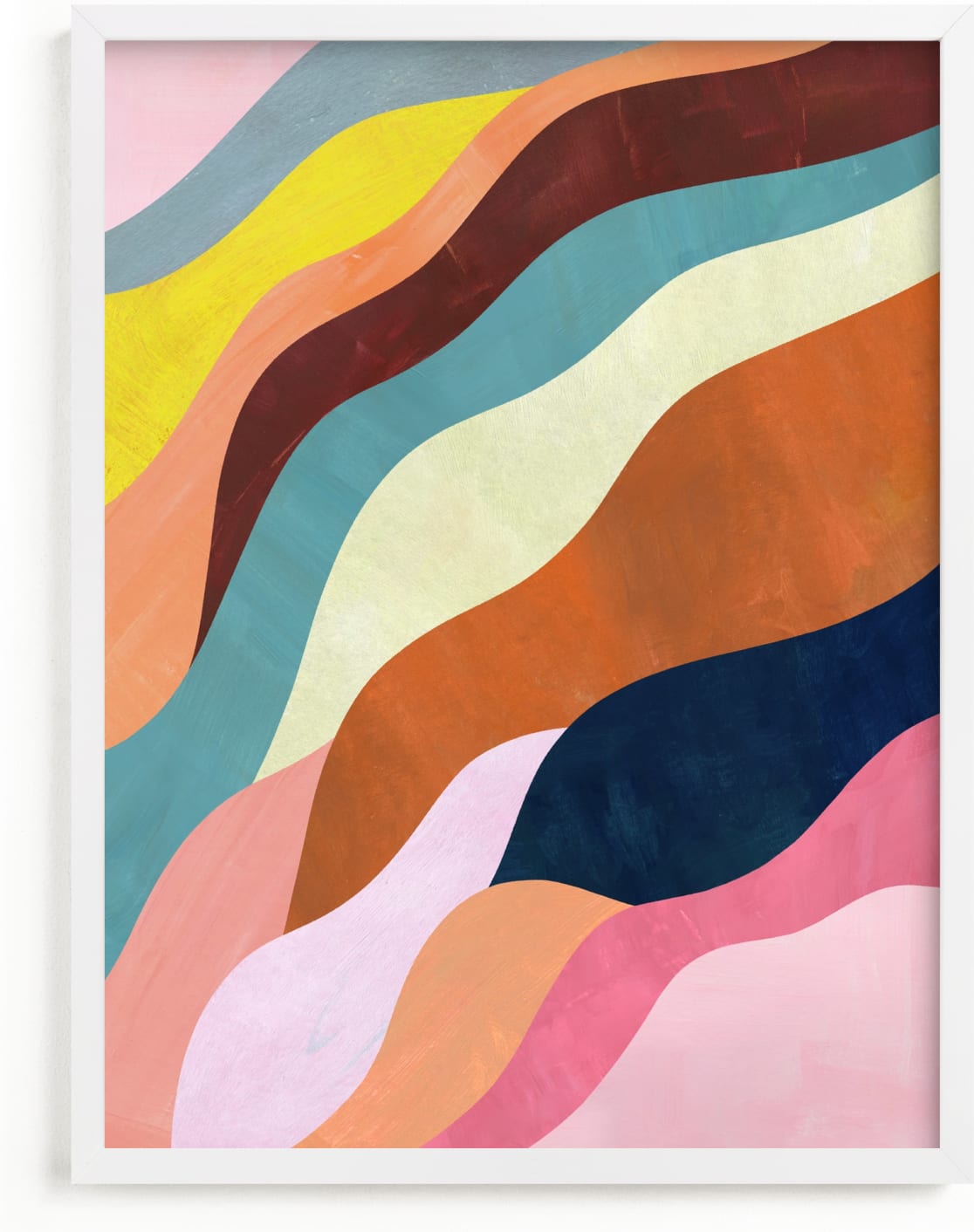 This is a brown, colorful, pink art by melanie mikecz called Natural Fluctuation II.