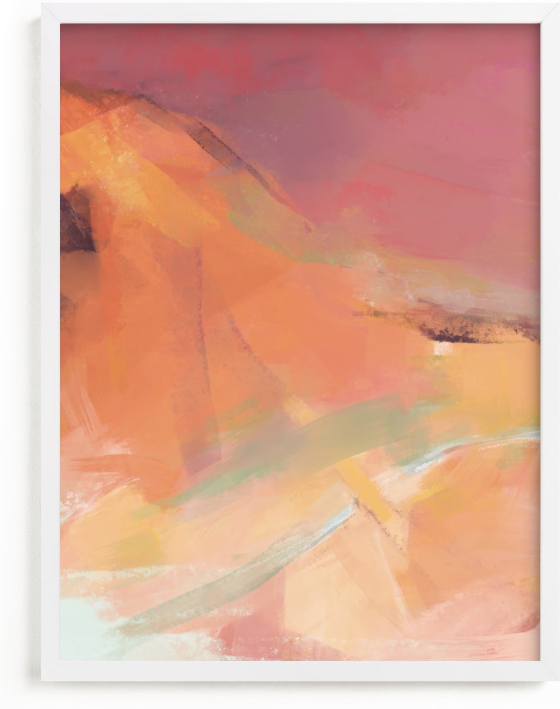 This is a beige, orange, rosegold art by Eric Ransom called Crevice I.