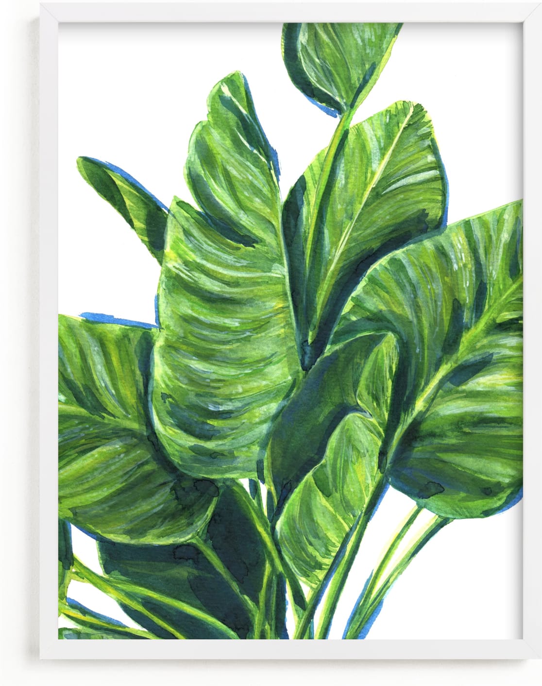 This is a blue art by Alexandra Dzh called Tropical plants II.