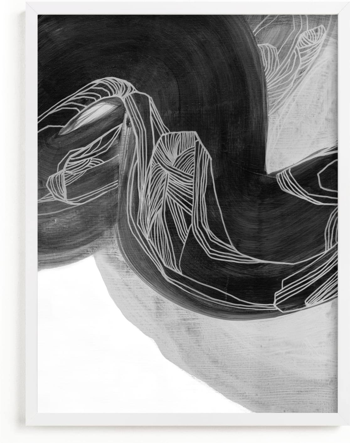 This is a black and white, white, grey art by Kirsta Benedetti called Black Brush 2.