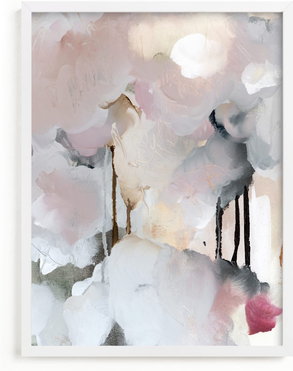 This is a grey, pink art by Lindsay Megahed called be loved II.