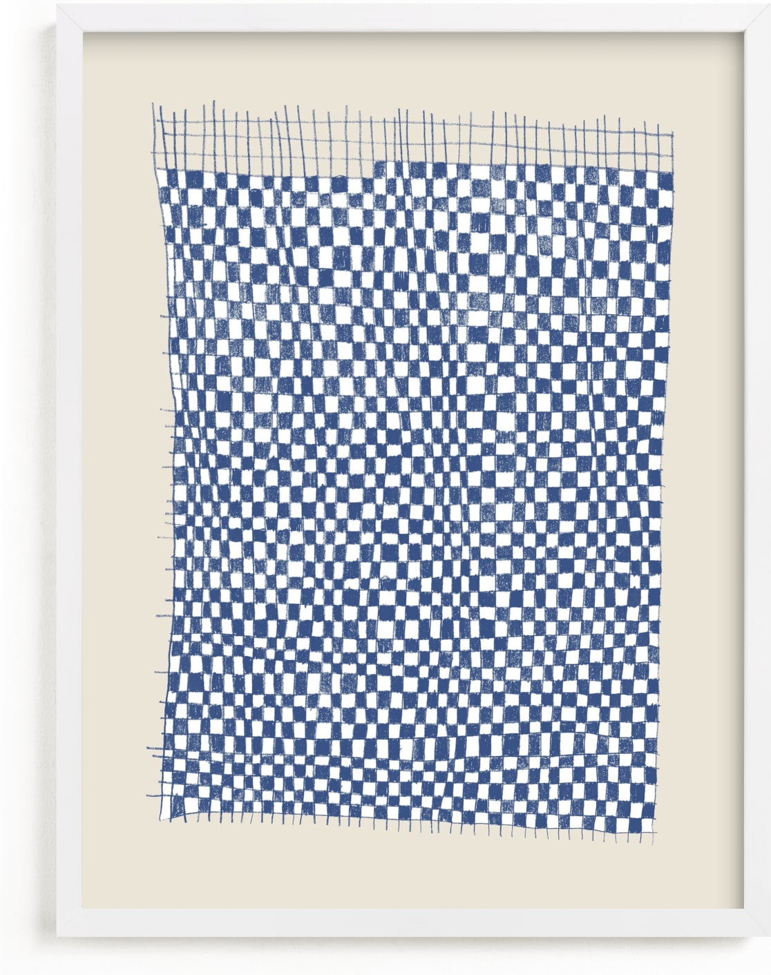 This is a blue art by Tiny Type Studios called Checkerboard Weaving.