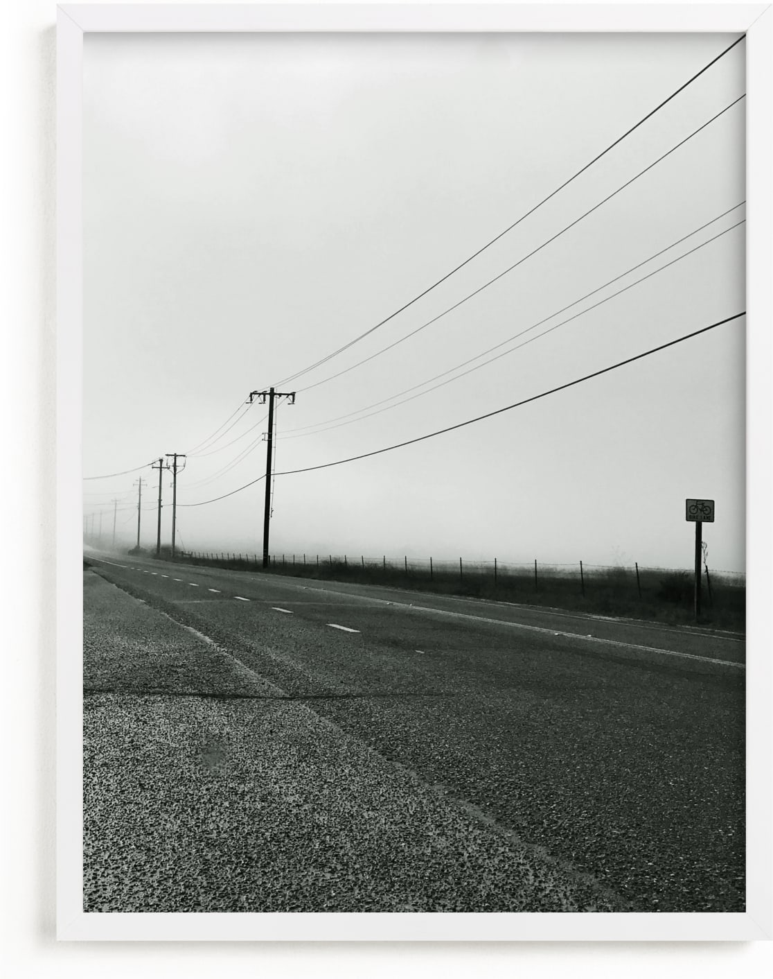 This is a white art by PHEP Design Studio called Road Into The Fog.