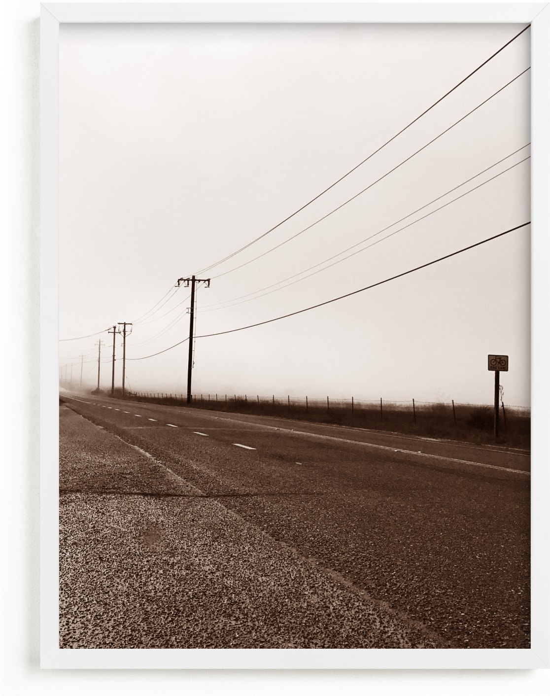 This is a grey art by PHEP Design Studio called Road Into The Fog.