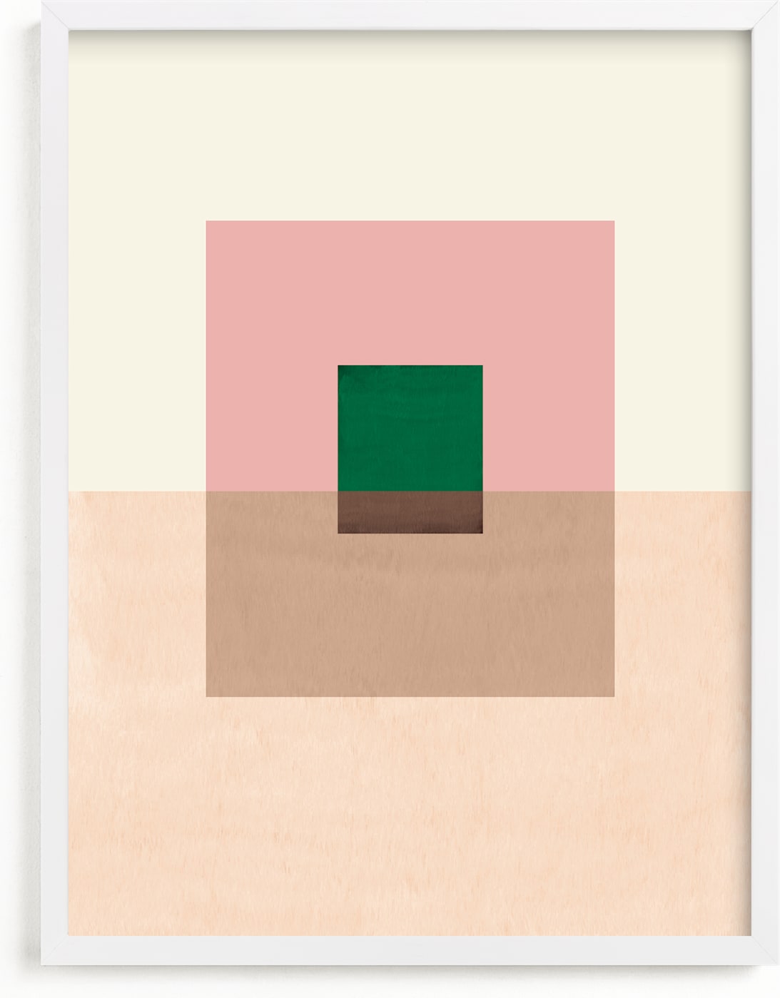 This is a pink, beige, green art by Baumbirdy called Neutral Shades.