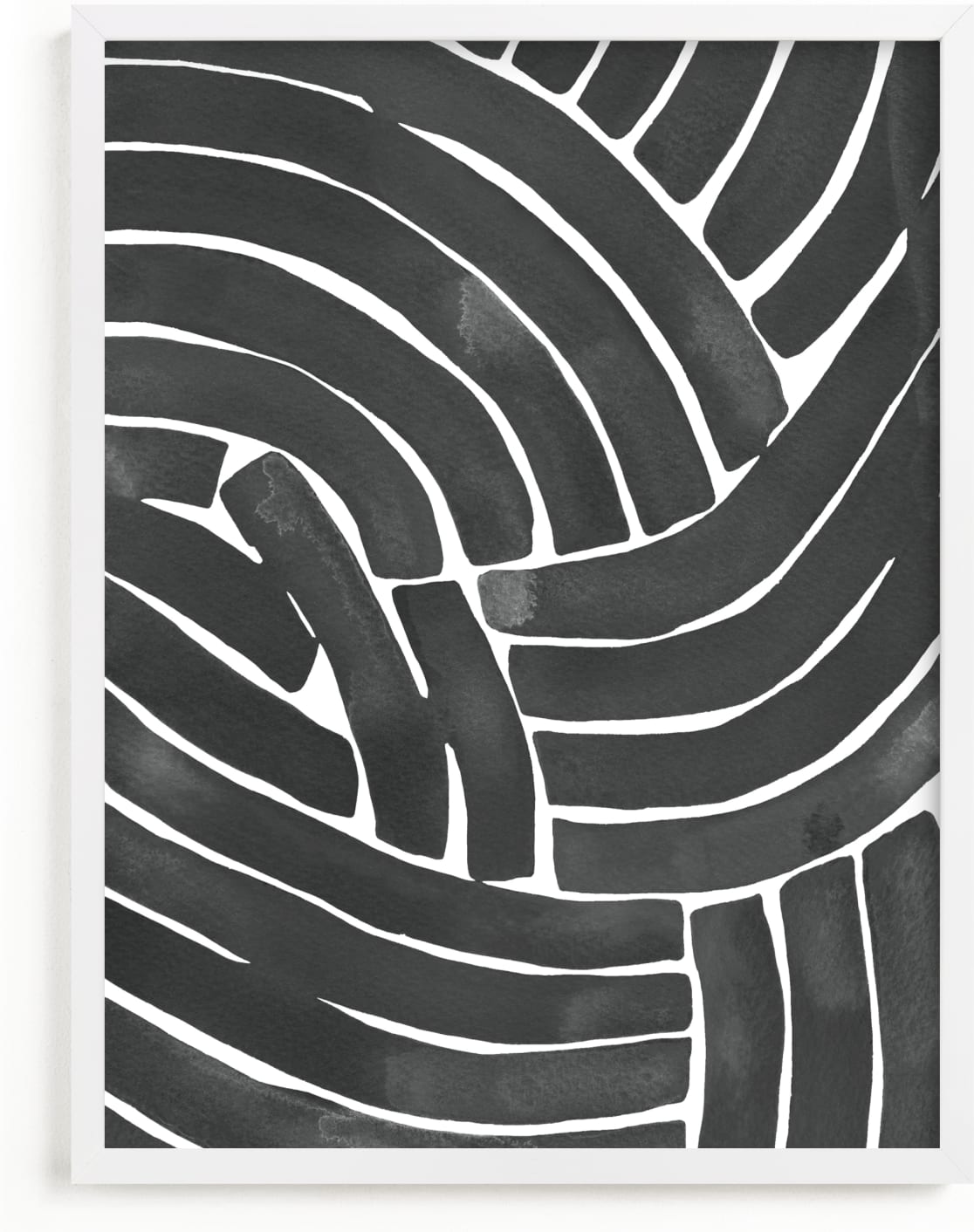 This is a white art by Kristine Sarley called Curvy lines.