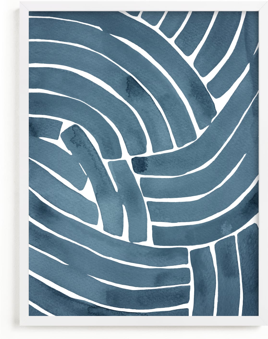 This is a blue art by Kristine Sarley called Curvy lines.