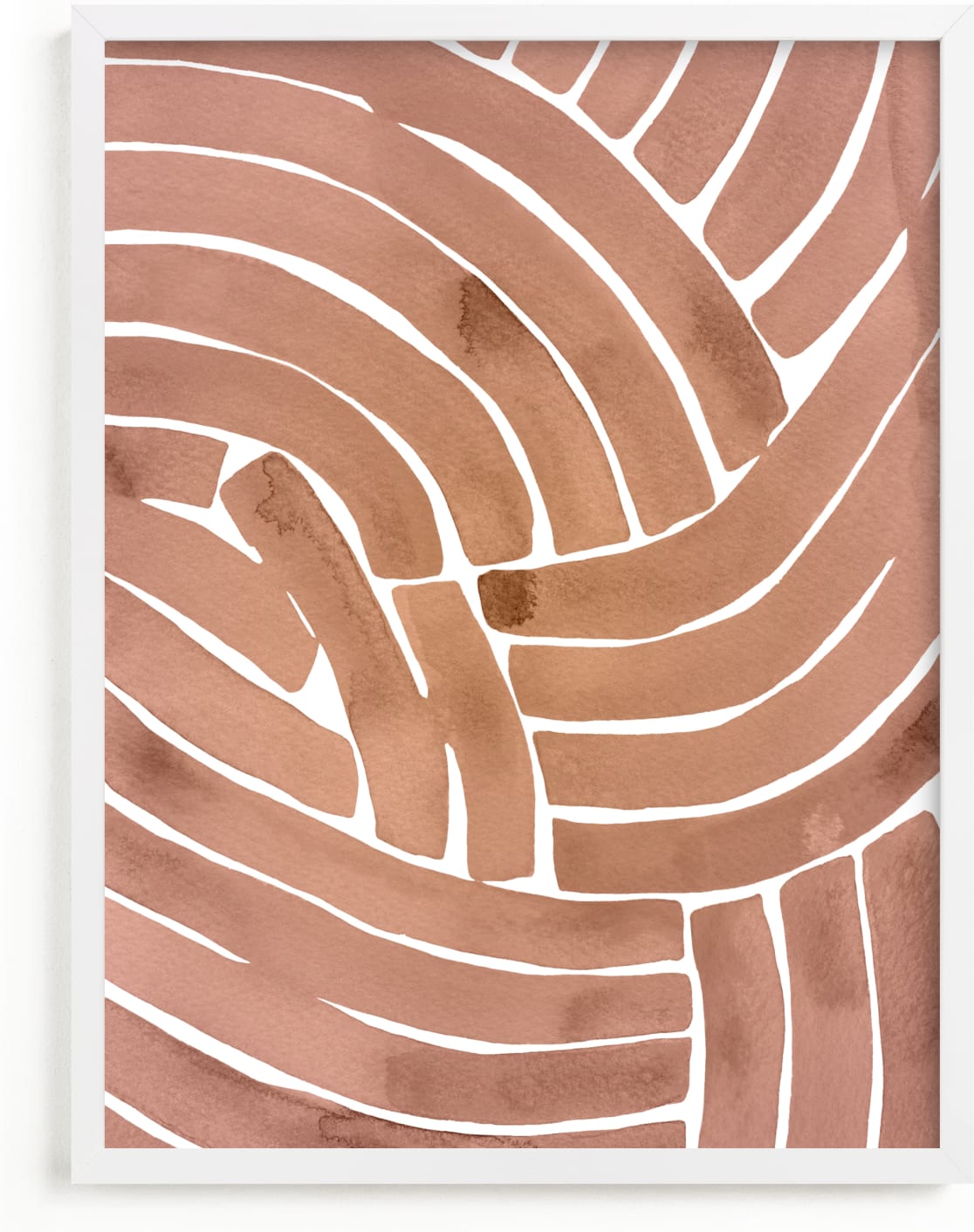 This is a brown art by Kristine Sarley called Curvy lines.