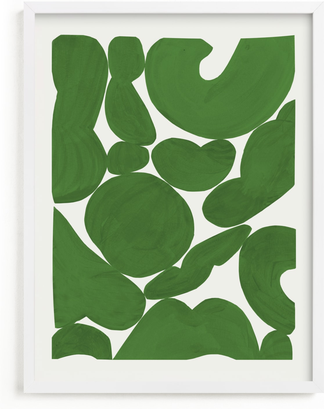 This is a green art by Pati Cascino called Shapes.