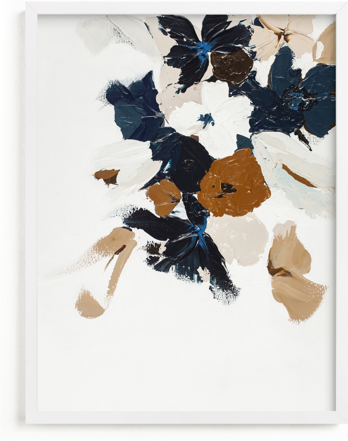 This is a blue, white art by Caryn Owen called Abstract Botanical Floral Diptych II.