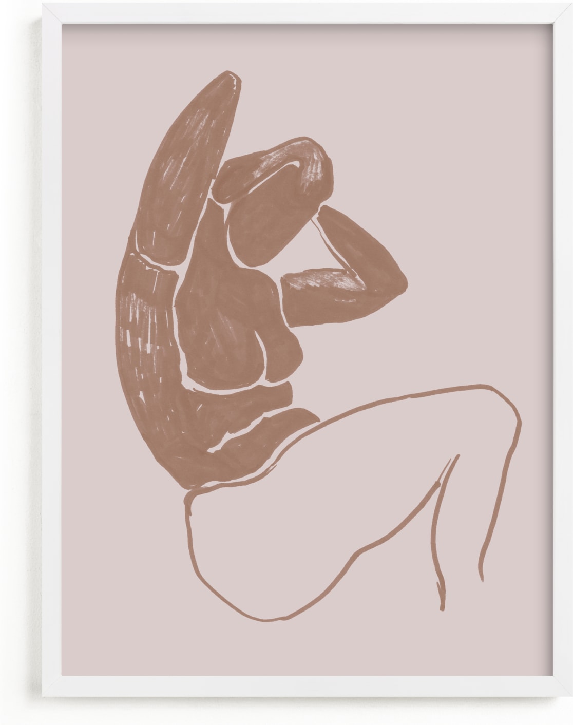 This is a brown art by Oana Prints called Sitting nude.