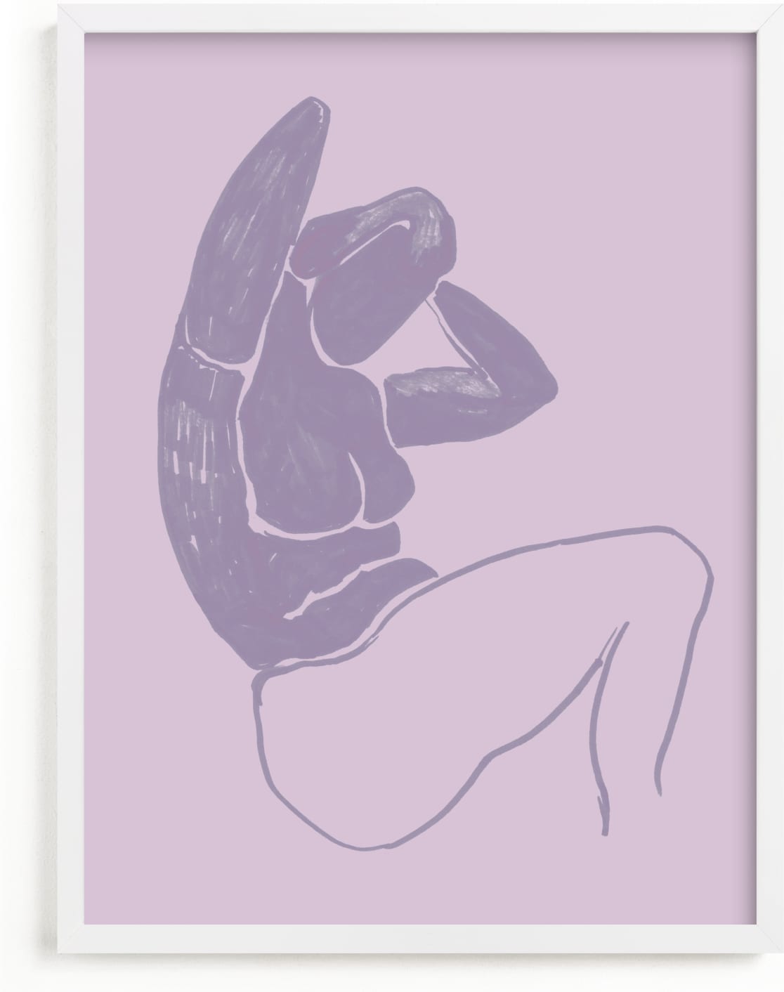 This is a purple art by Oana Prints called Sitting nude.