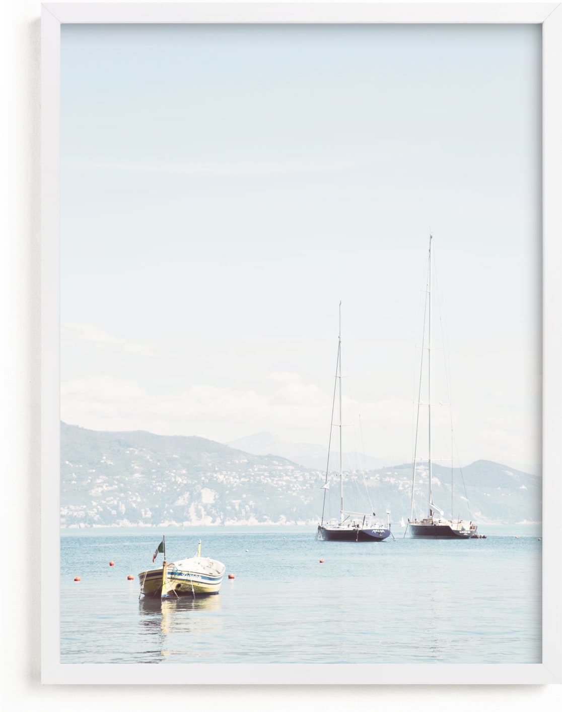 This is a blue art by Three Kisses Studio called Portofino Afternoon.