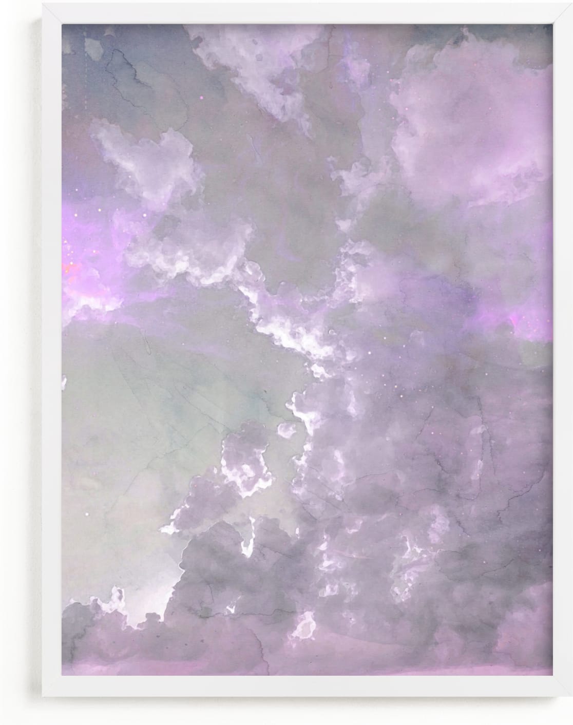 This is a purple art by EMANUELA CARRATONI called Candy Sky.