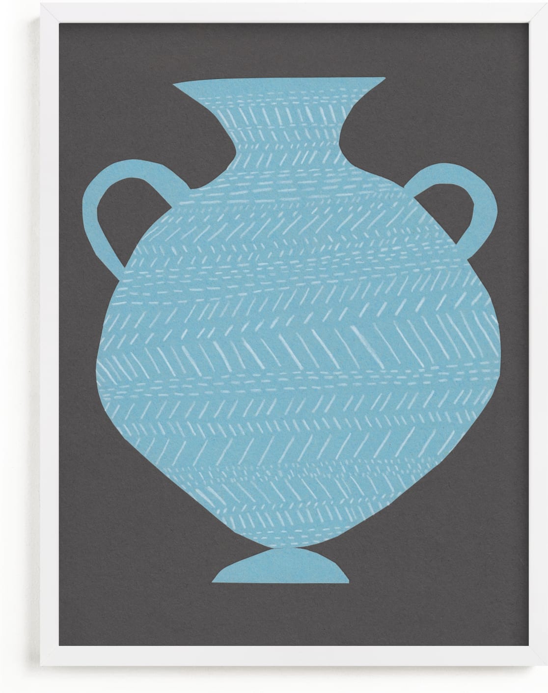 This is a blue, grey, black art by Elliot Stokes called Amphora (blue).