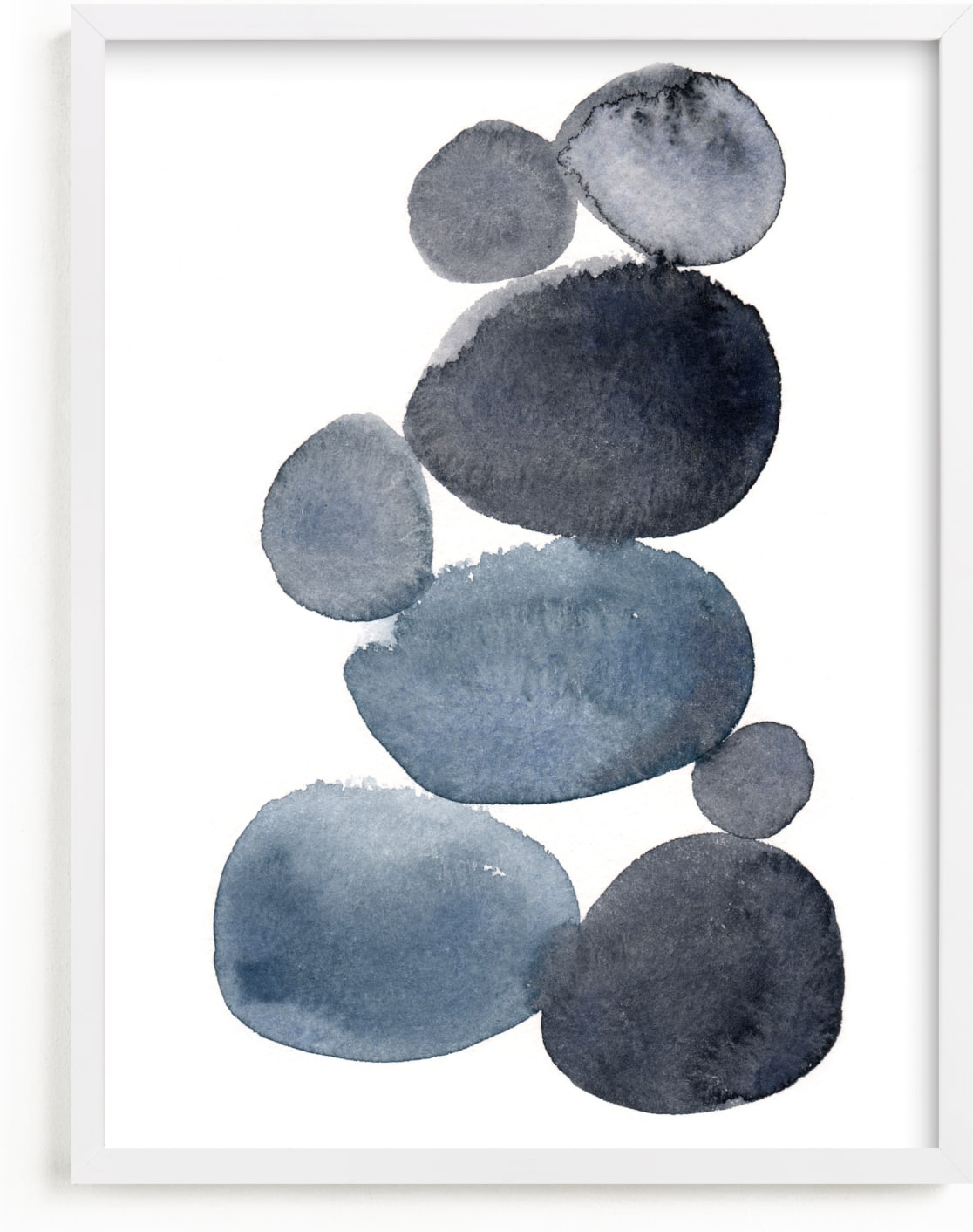 This is a blue art by Kelly Witmer called stone pile.