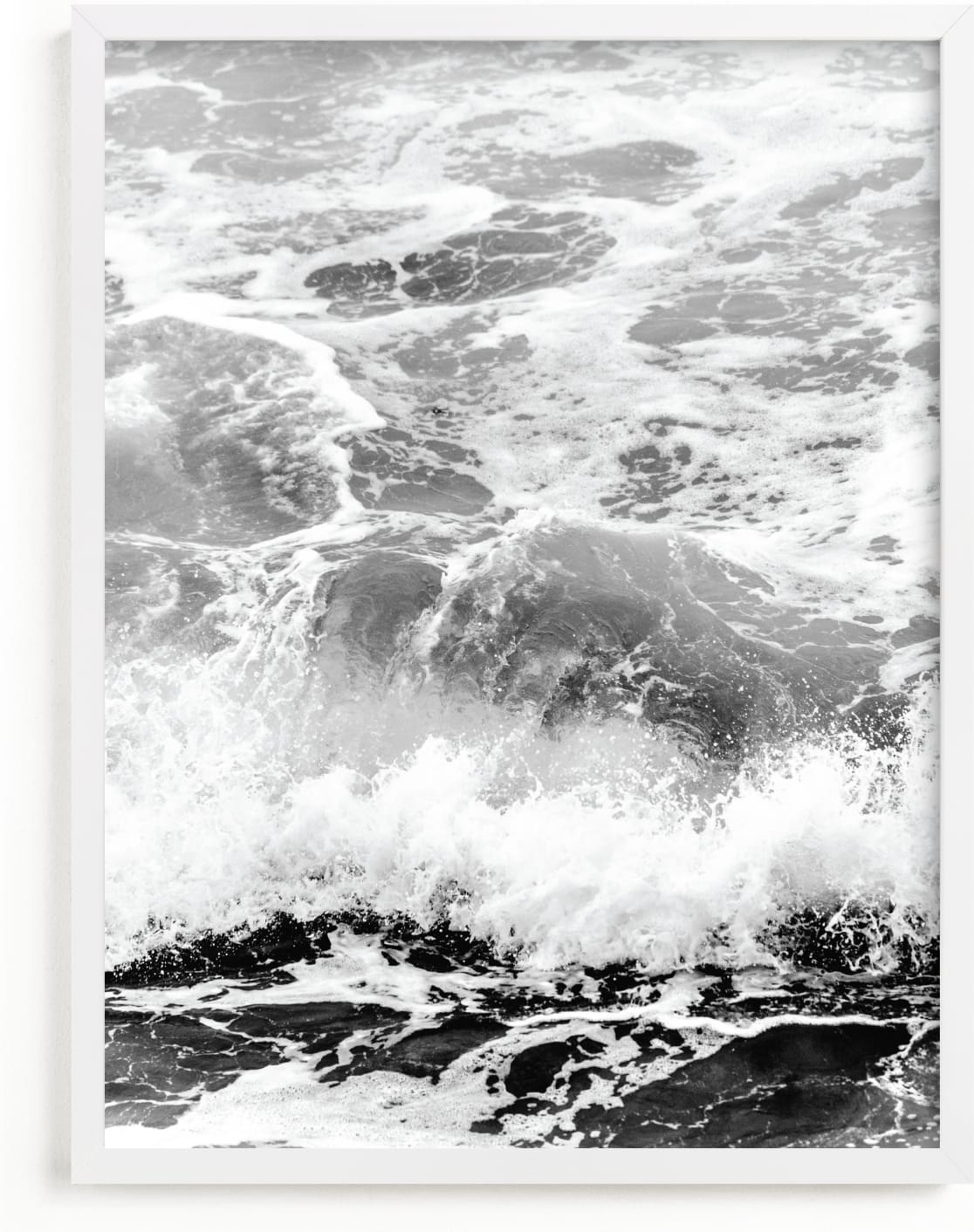 This is a black and white art by Kamala Nahas called Storm Swell.