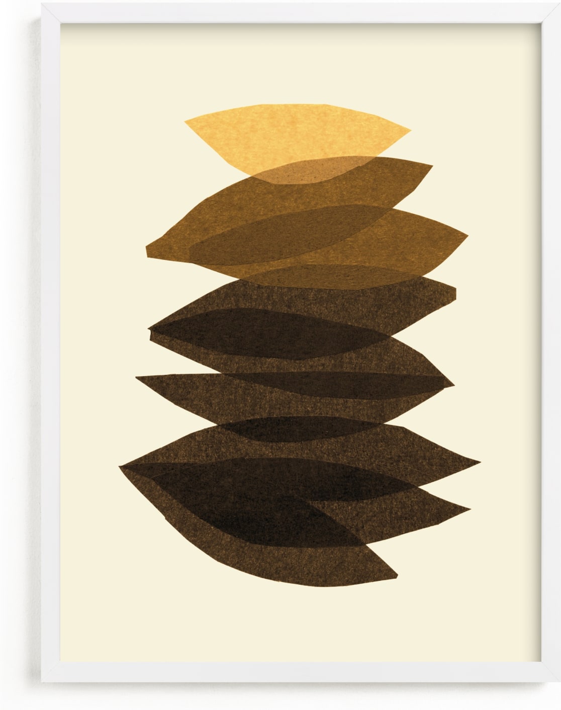 This is a brown art by Carrie Moradi called organic stack.