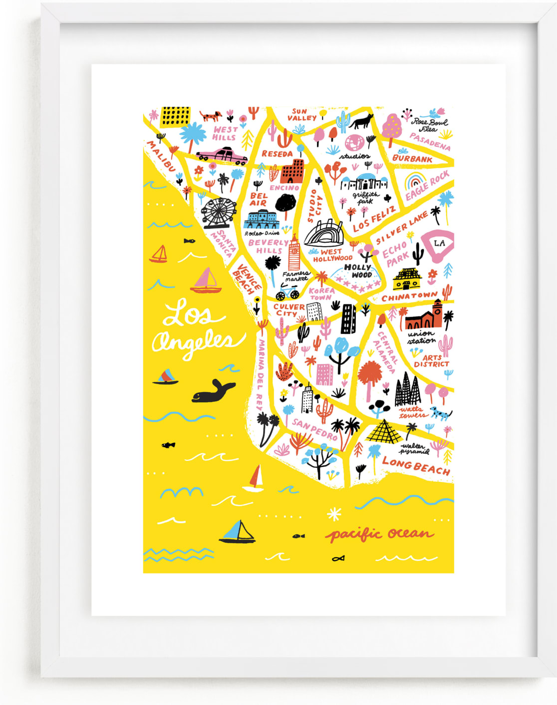 This is a colorful art by Jordan Sondler called I Love Los Angeles.